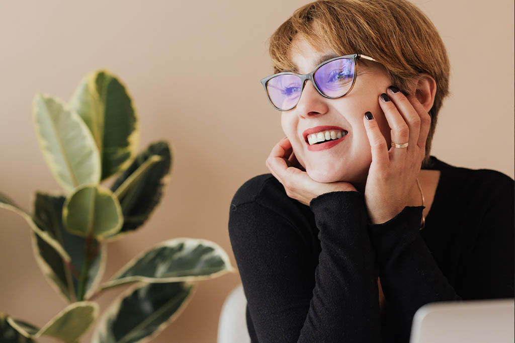 woman smiling
