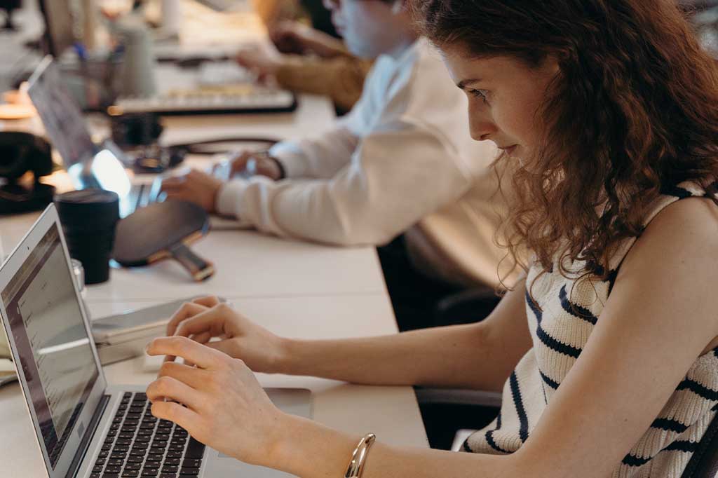 woman working on billing